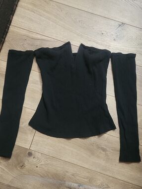 Shein Black Off-Shoulder Long Sleeve Women's Top